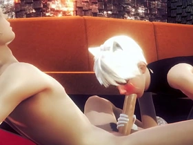 伪娘男同 - 艾伦手交和口交 - 伪娘伪男异装者动漫漫画日本亚洲游戏色情同性恋 ai korean gay porn