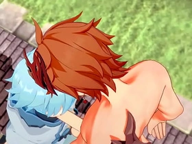 原神耽美-达达利亚x重云口交和肛内射-伪娘cos日本亚洲漫画动漫游戏色情同性 chinese toilet gay porn